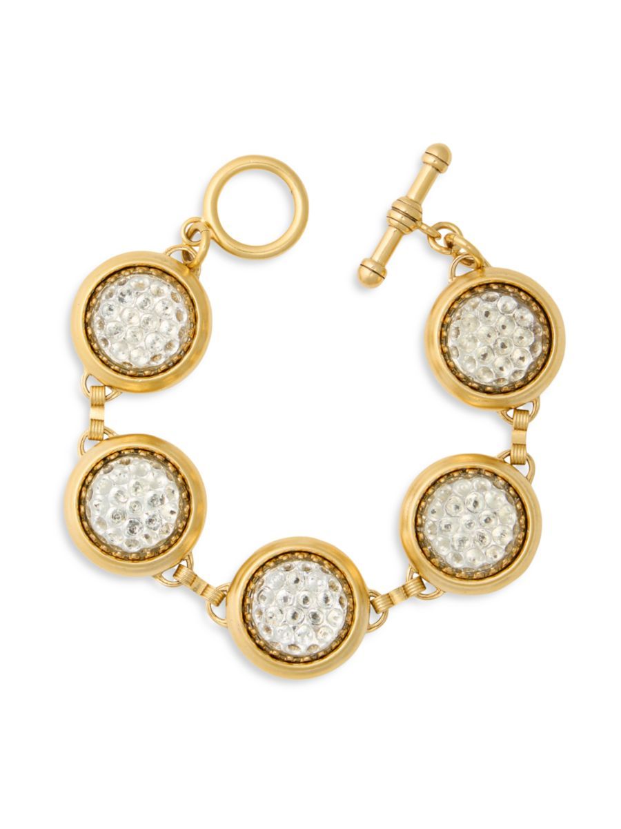 Disco Fever 24K Gold-Plate & Vintage Glass Bracelet | Saks Fifth Avenue