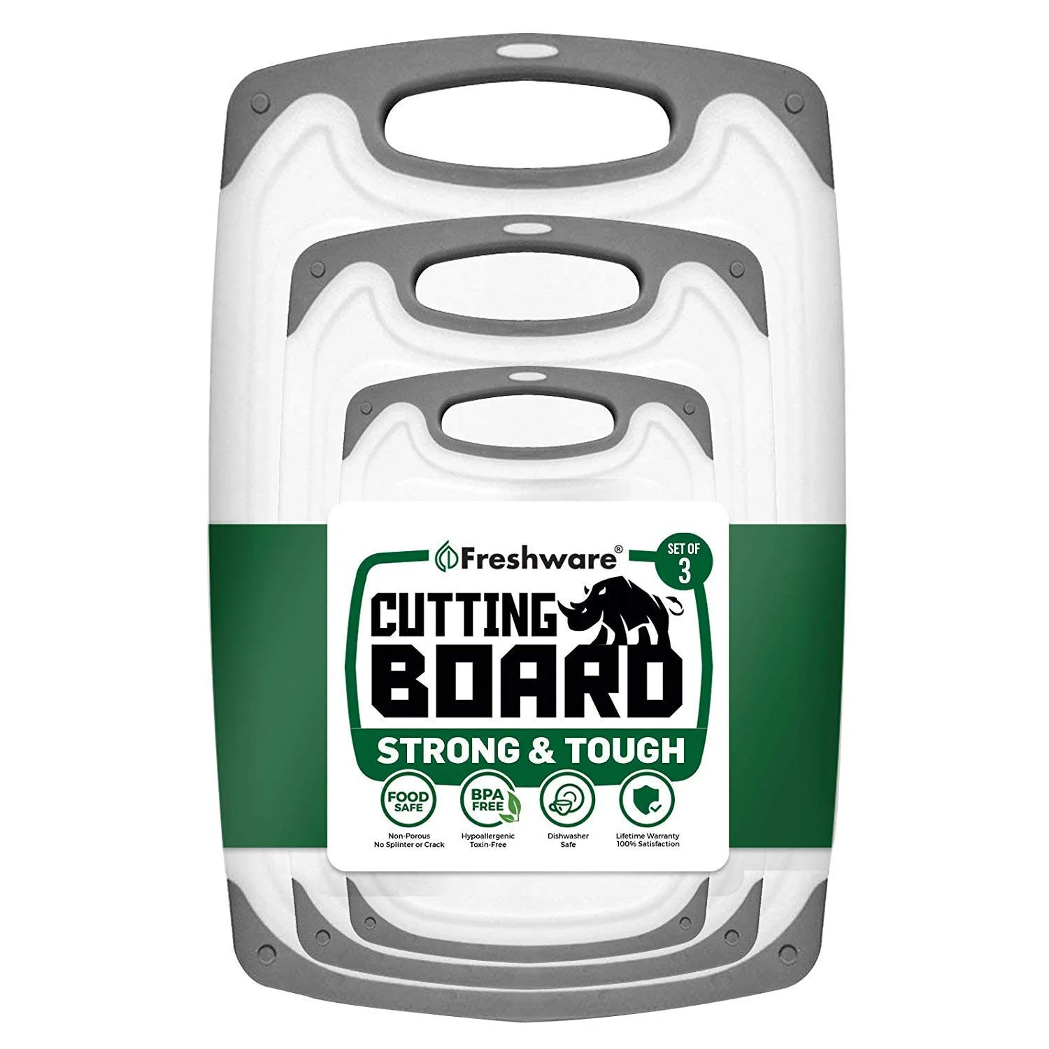 Freshware Plastic Cutting Boards For Kitchen (3-Piece) | Walmart (US)