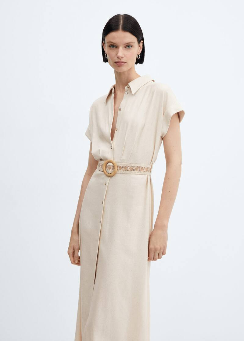 Belt shirt dress -  Women | Mango USA | MANGO (US)