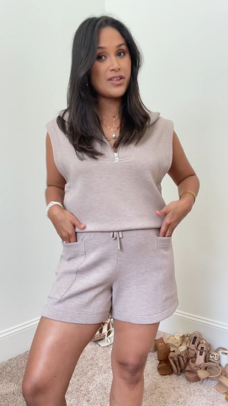 The double soft varley sets are sooo comfy! Wearing sz small in both the top & the shorts. I have this same set in another color bc it’s that good. You can also wear them as separates.
#loungewear #varley #matchingset 

#LTKStyleTip #LTKVideo