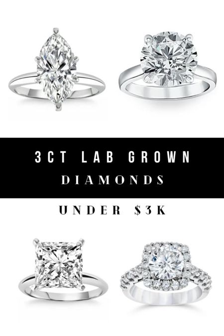 3 carat lab grown diamond rings under $3,000!!! 

#LTKSaleAlert #LTKGiftGuide #LTKWedding