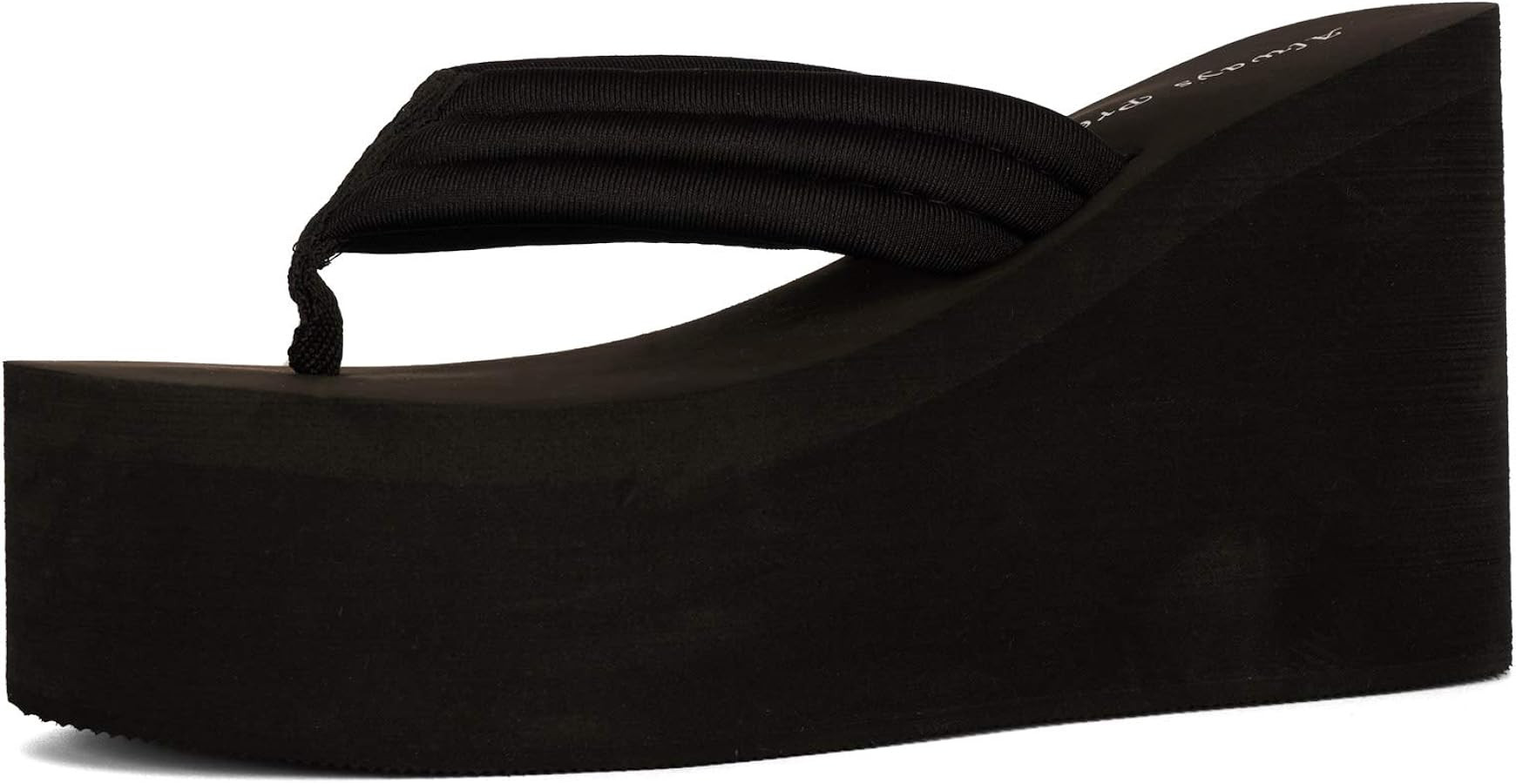 Always Pretty Women's Cheap Flip Flops Wedge Sandals Platform Thongs Black-11cm US 9 | Amazon (US)