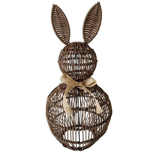 2 Pcs Artificial Wicker Rattan Easter Bunny Decorations,Easter Decorations Spring Bunny Decor for Rustic Farmhouse Outdoor Home Front Porch Entryway Courtyard Lawn (1PCS:19.69x9.84inch) | Amazon (US)