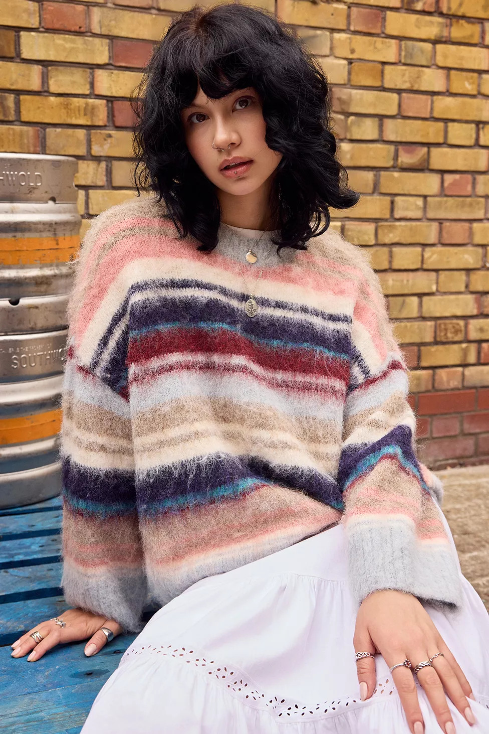 iets frans... Monster Brushed Stripe Jumper | Urban Outfitters UK