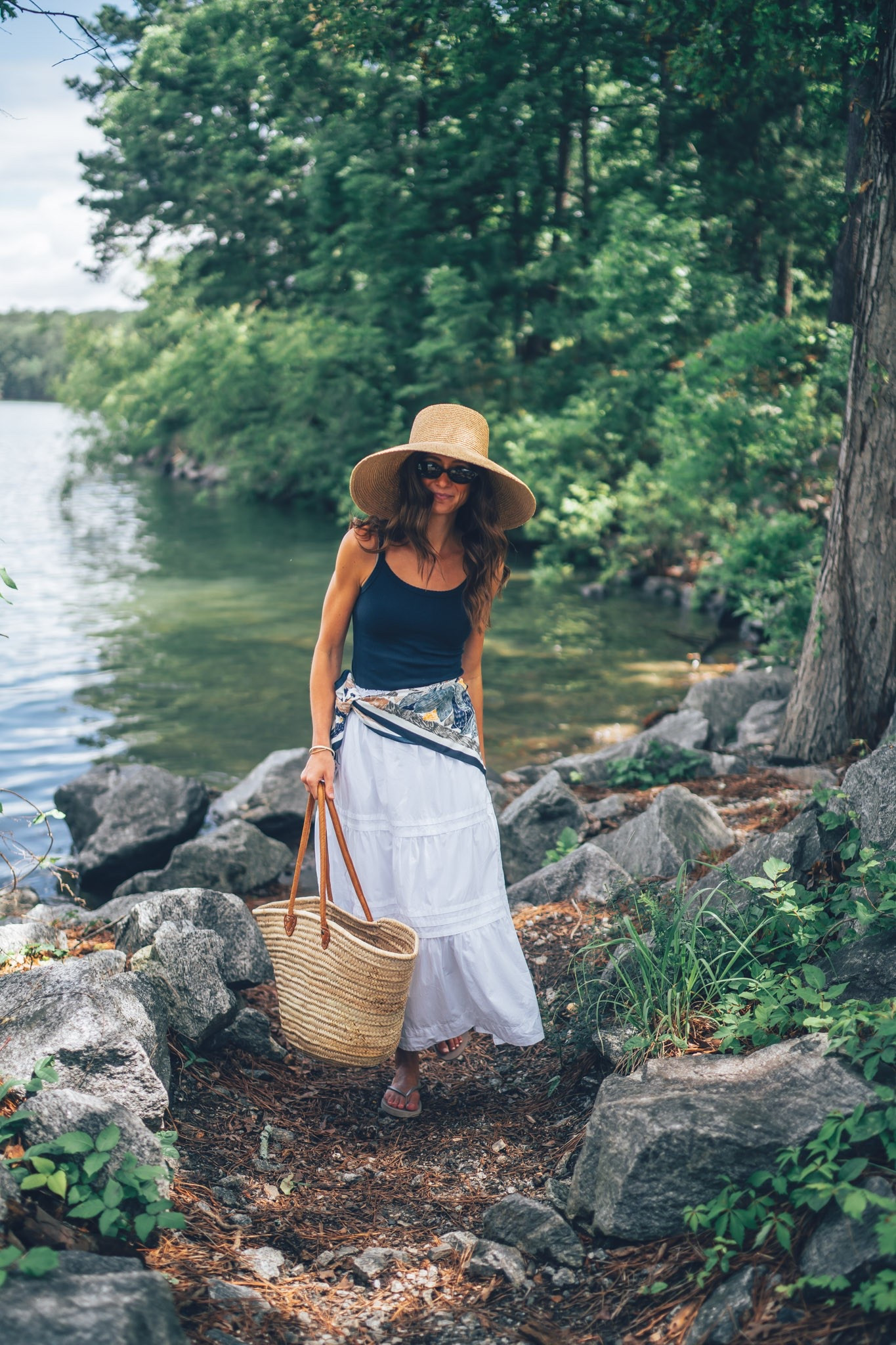Summer outfit inspo. Straw hat. White maxi skirt.

#LTKootd #LTKgrwm #LTKTravel