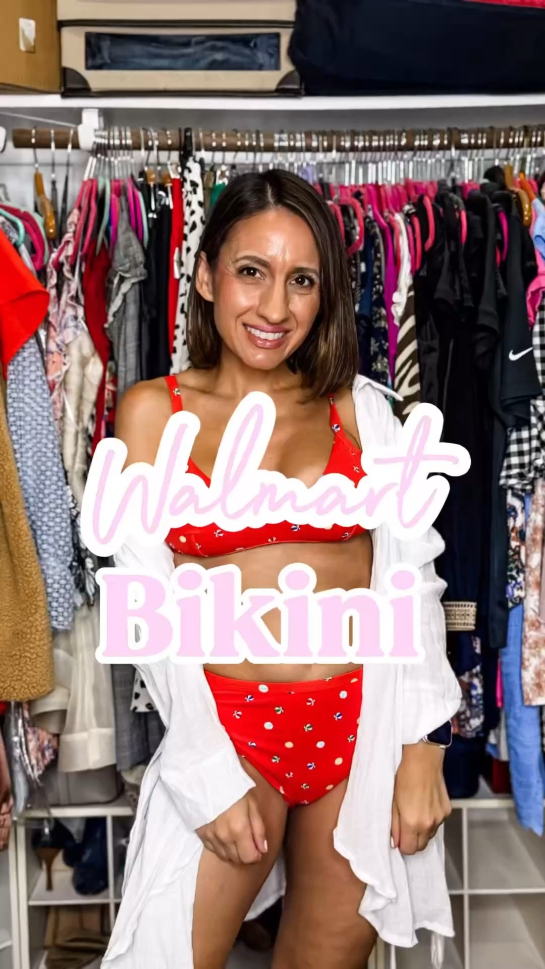 Let’s get a bikini but make it affordable and cute. 
This red bikini is mom friendly and so pretty. 
It has adjustable straps too. 
White pool coverup.

#LTKstorytime #LTKOver40 #LTKSwim