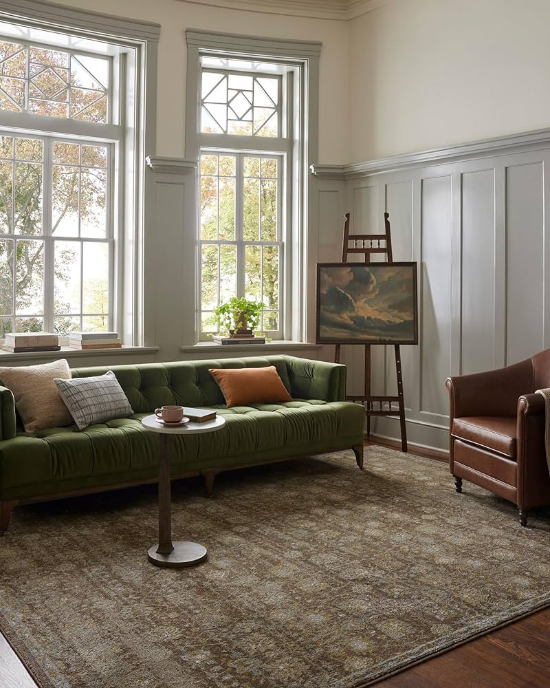 Loloi Magnolia Home by Joanna Gaines Mona Collection MOA-03 BARK/Natural 7'-6" x 10' Area Rug | Amazon (US)