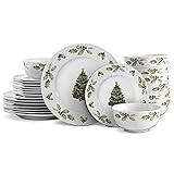 Pfaltzgraff Christmas Day Dinnerware Set, Service For 8, White | Amazon (US)