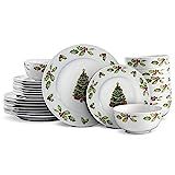 Pfaltzgraff Christmas Day Dinnerware Set, Service For 8, White | Amazon (US)