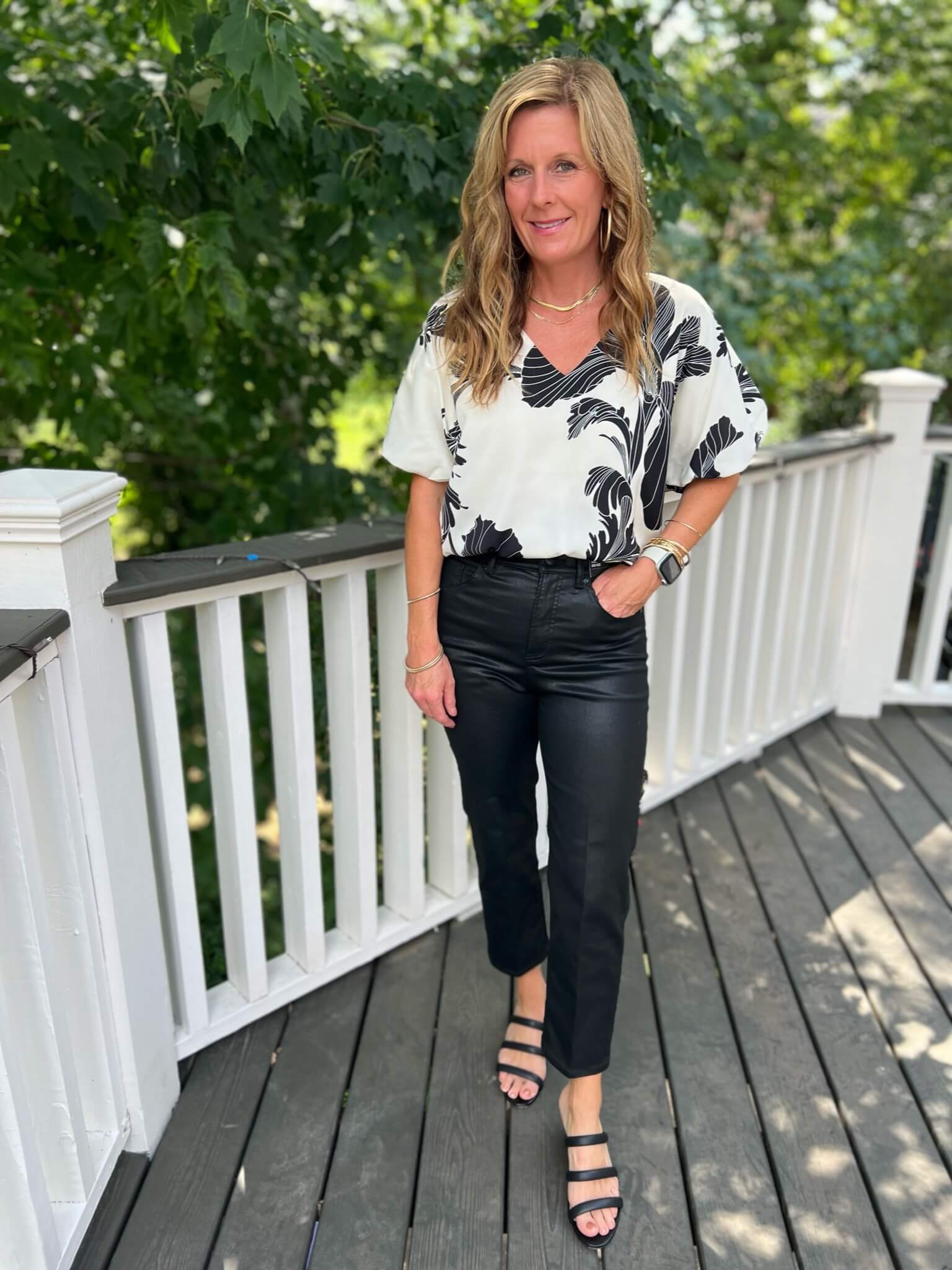 Printed blouse + coated denim…. Date night ready!

#LTKSeasonal #LTKstyletip #LTKunder100