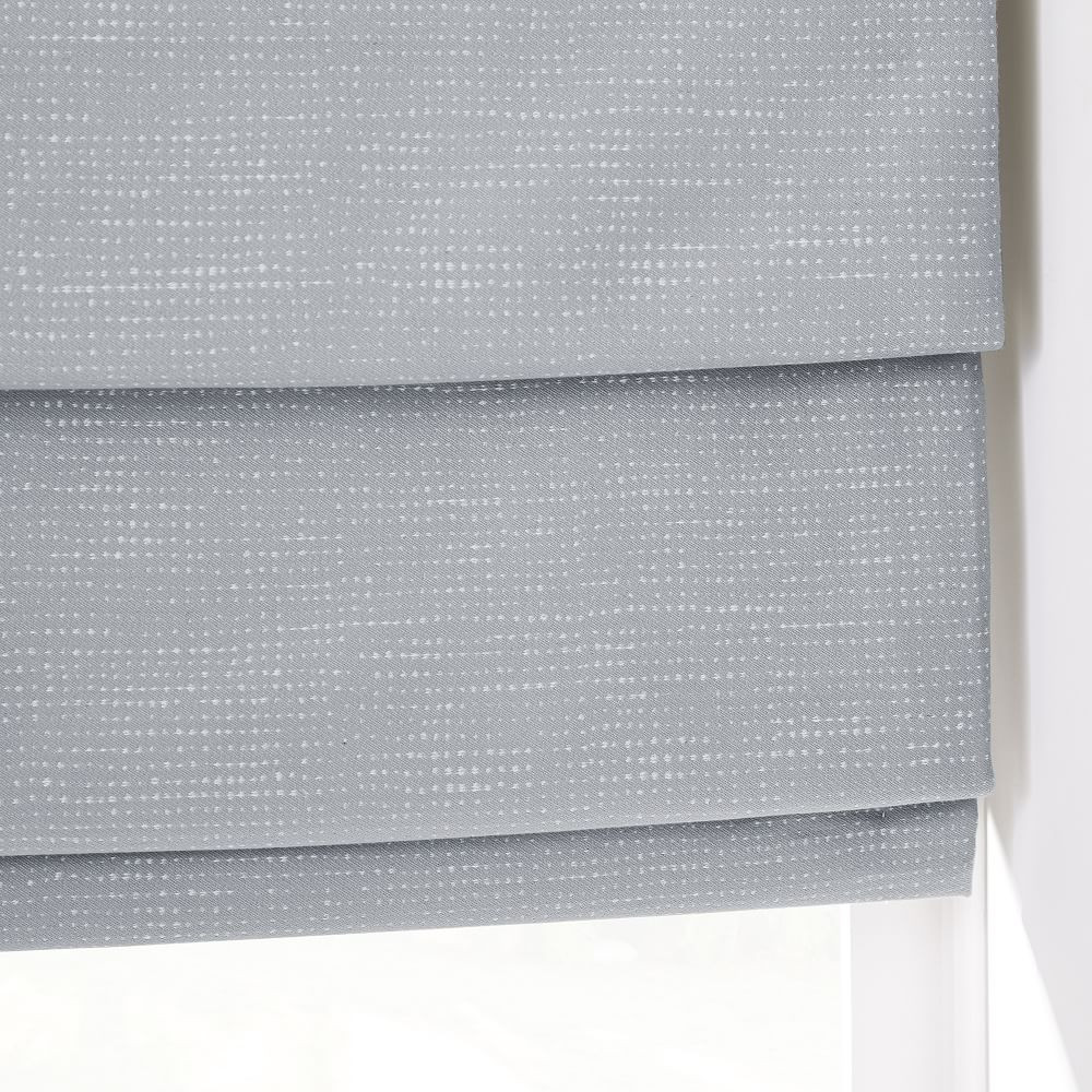 Custom Size Distressed Dot Cordless Roman Shade & Blackout Lining | West Elm (US)