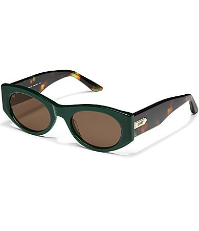 QUAY So What 37mm Oval Sunglasses - Deep Green/Brown | Dillard's
