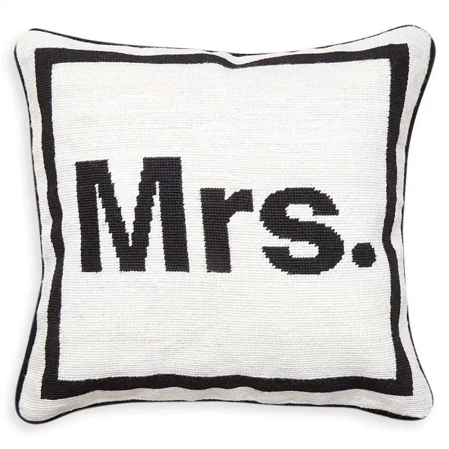 Mrs. Needlepoint Throw Pillow | Gracious Style