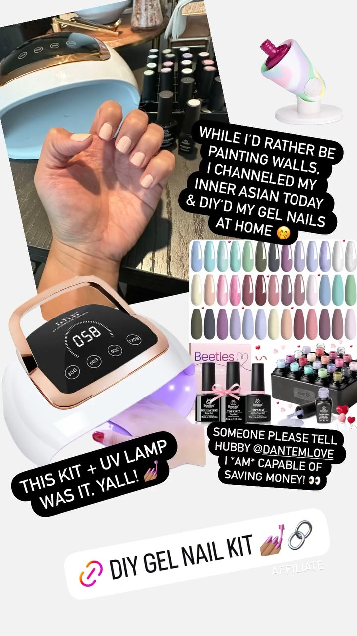 WHILE I’D RATHER BE PAINTING WALLS, I DIY’D MY GEL NAILS AT HOME TODAY! THIS KIT + UV LAMP WAS IT, YALL! 💅🏽

#LTKFindsUnder50 #LTKBeauty #LTKStyleTip