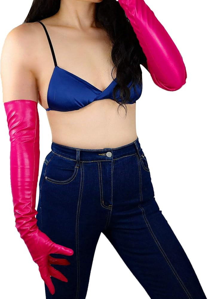 DooWay Women Long Leather Opera Gloves Evening Party Costume Faux Leather Cosplay Dress Accessori... | Amazon (US)