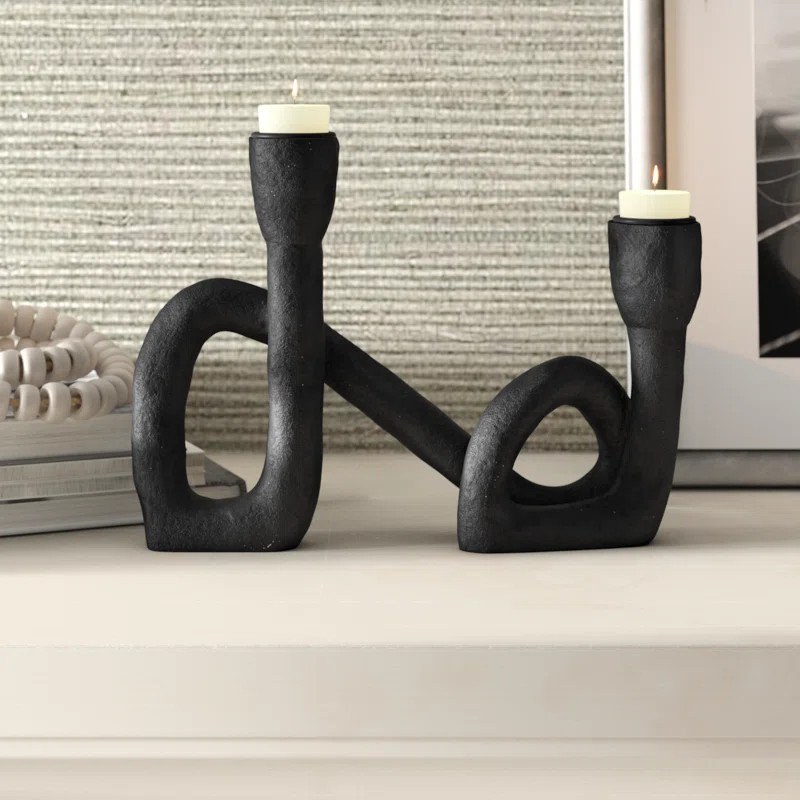 6.25'' H Polyresin Tabletop Candlestick | Wayfair North America