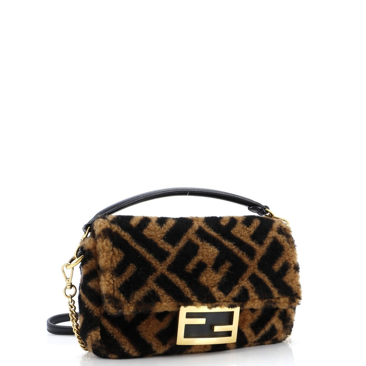 Fendi Baguette NM Bag Zucca Shearling Mini | eBay US