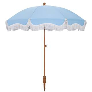 PHI VILLA 7 ft. Metal Beach Umbrella in Blue with Tassel Design and Cover THD-E02GM028-B - The Ho... | The Home Depot