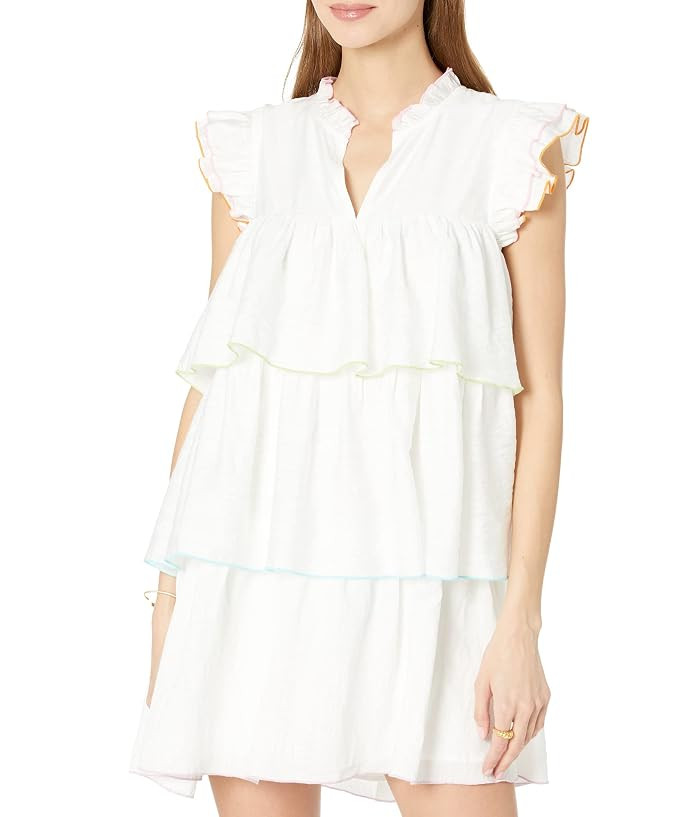 Color-Block Edge Tiered Mini Dress | Zappos