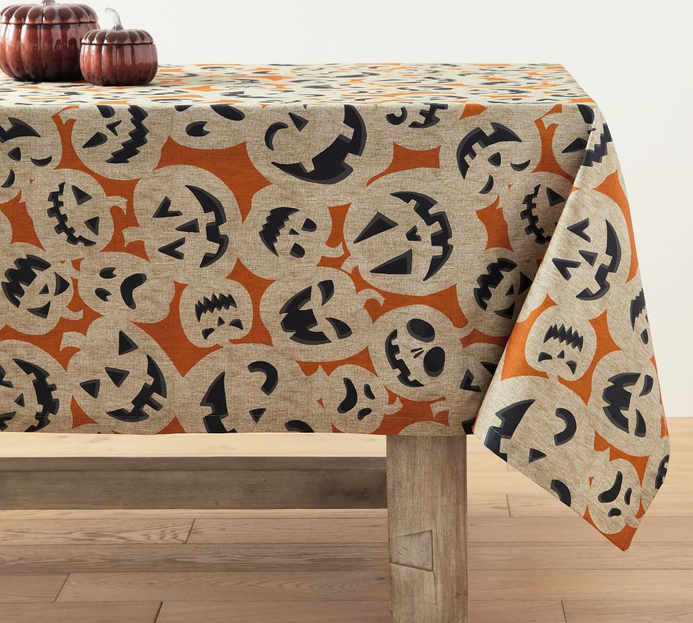 Jack-O'-Lantern Outdoor Oilcloth Tablecloth | Pottery Barn (US)