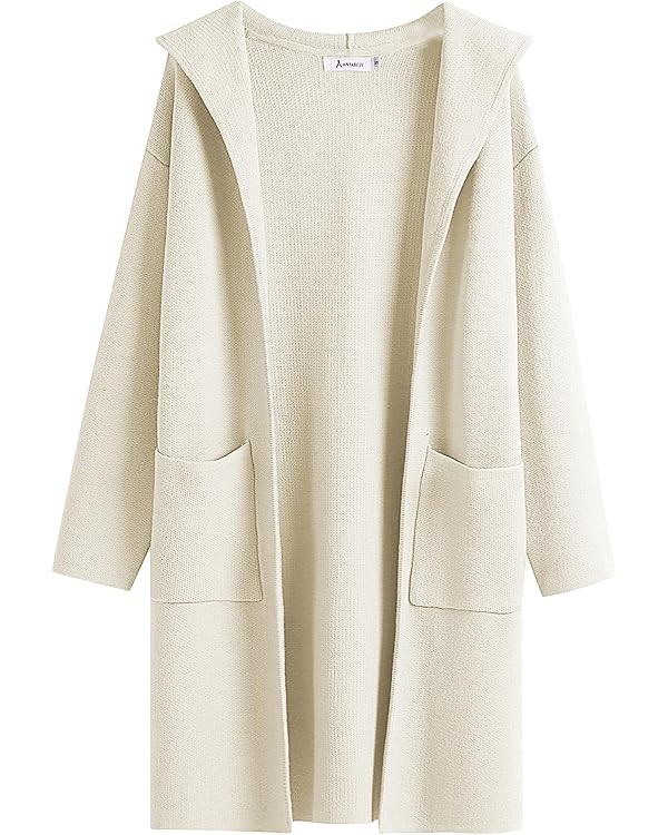ANRABESS Cardigan for Women Open Front Oversized Hoodie Sweater Coat Casual Pockets Knit Coatigan... | Amazon (US)