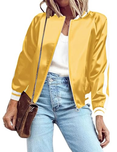 Zeagoo Women's Bomber Jacket Lightweight Zip Up Jacket Casual Striped Jacket Coat Outerwear Windb... | Amazon (US)