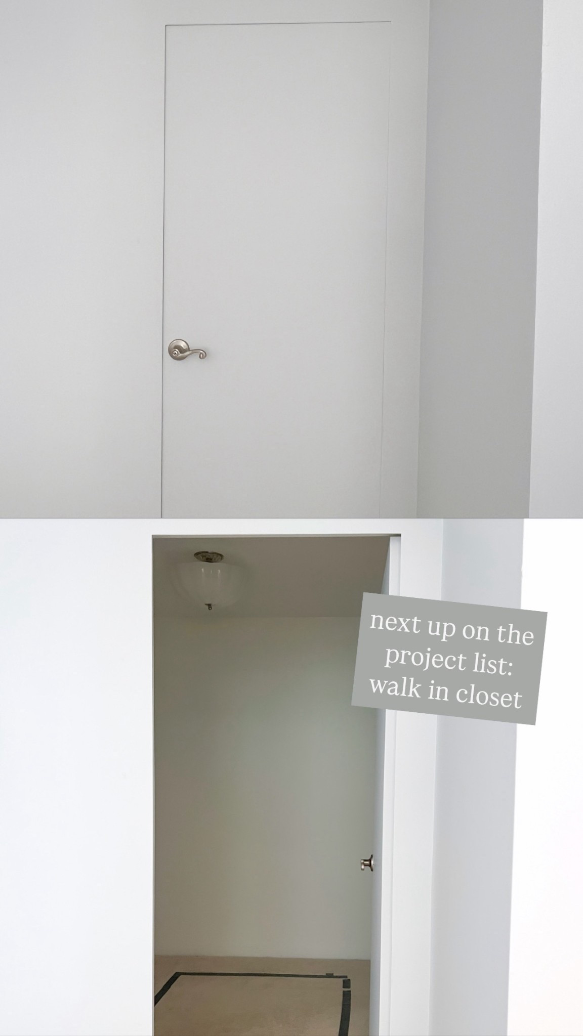 The walk in closet renovation is coming along! We reframed the wall so took that opportunity to add in some frameless jib doors that will look as if they’ve almost completely disappeared once we add trim. I also added this gorgeous class light for a traditional & elegant touch  

#LTKHome