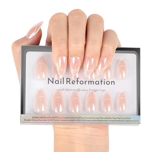 Nail Reformation Press On Nails, Minimalist | Short Almond Fake Nails | Amazon (US)