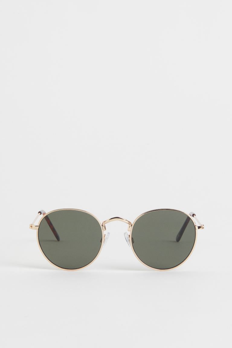 Round Sunglasses - Gold-colored/brown - Men | H&M US | H&M (US + CA)