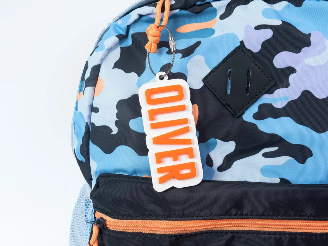 Backpack Name Keychain Water Bottle Name Tag Personalized Custom Name Plate Diaper Bag Tag for Bo... | Etsy (US)