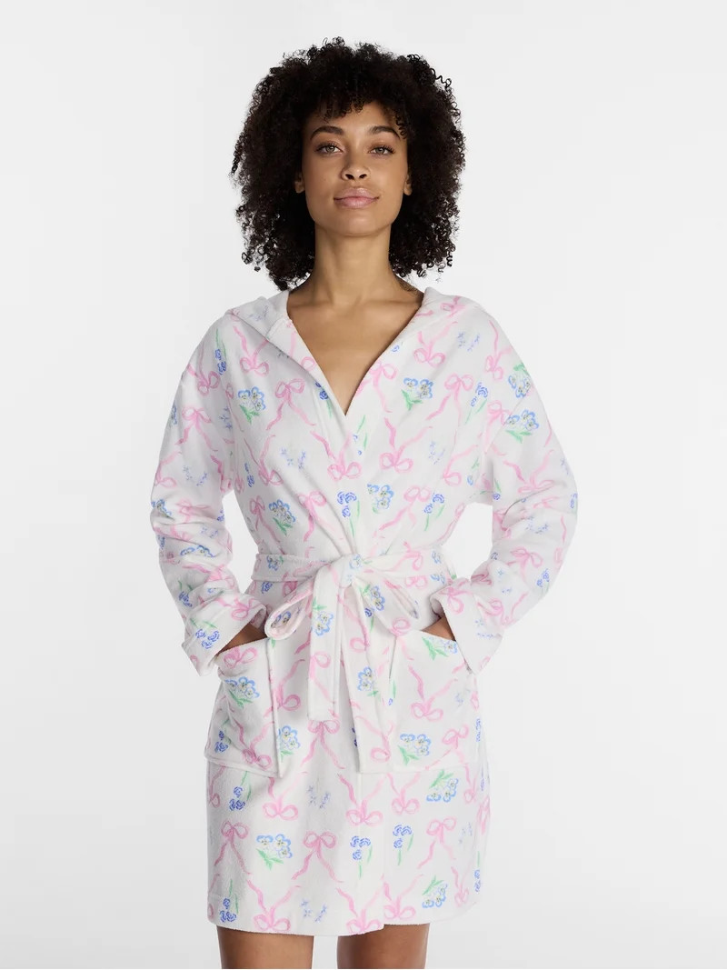 No Boundaries Terry Hooded Robe, Women\u2019s and Women\u2019s Plus S-3X | Walmart (US)