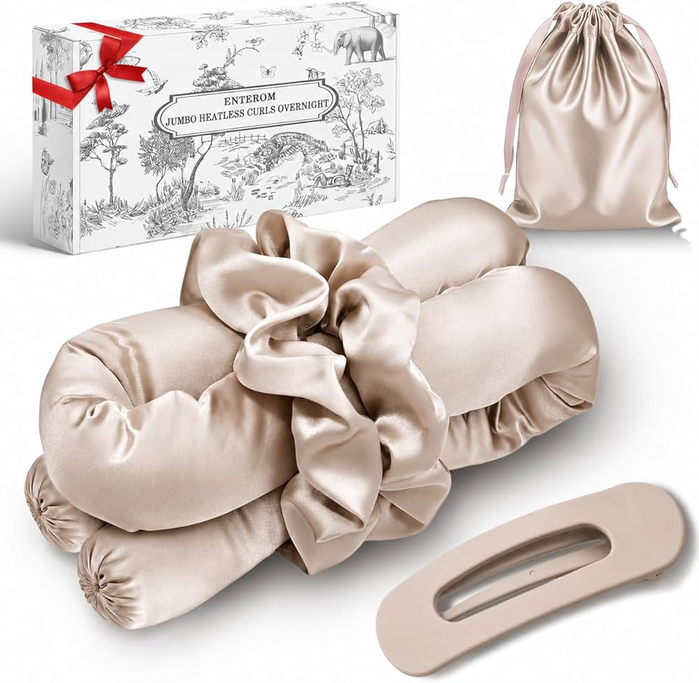 Amazon.com : EnteromMuse Jumbo Heatless Curls Overnight Heatless Hair Curler \u2013 Oversized Hea... | Amazon (US)