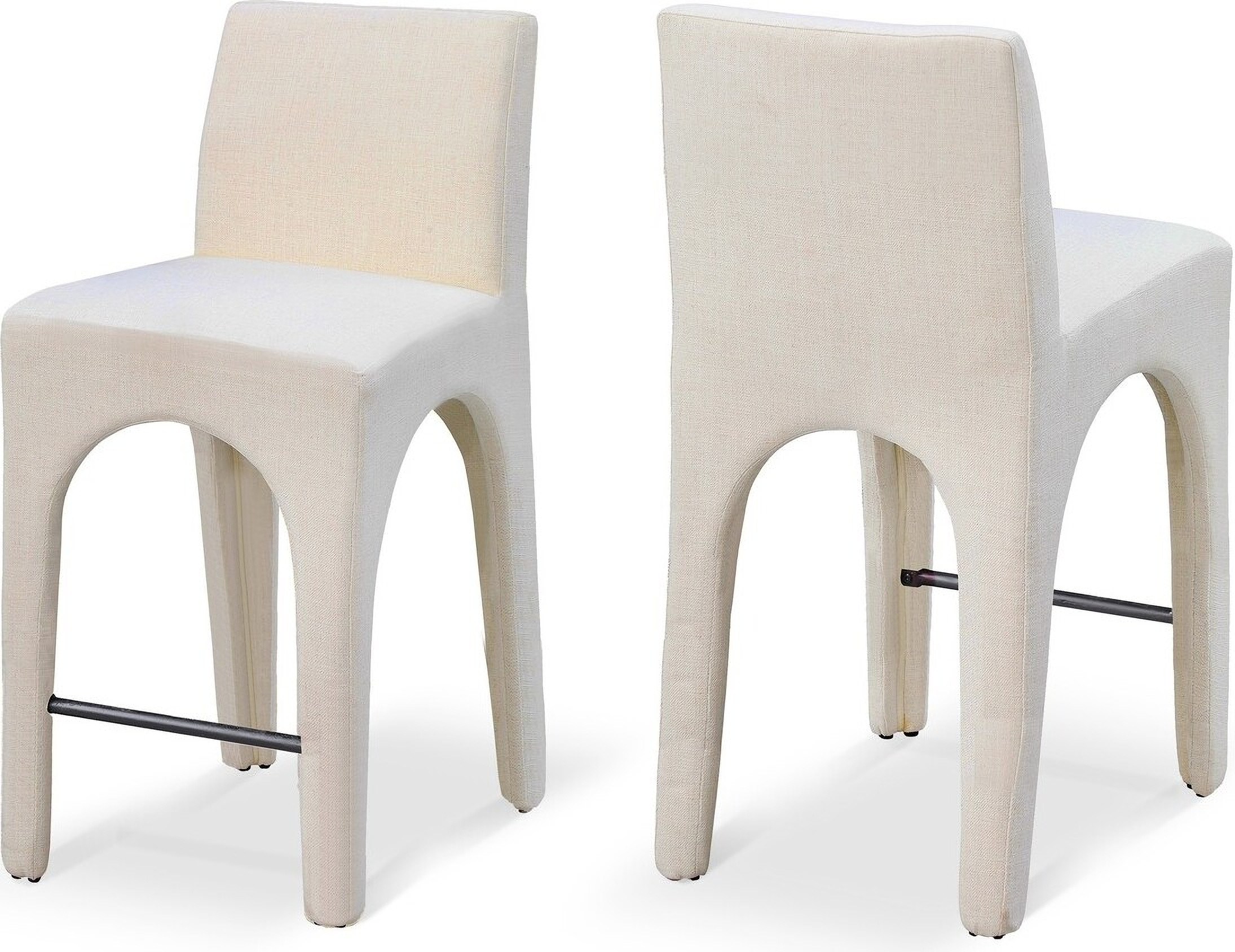 Gramercy Textured Fabric Stool In Beige Linen | 1stopbedrooms