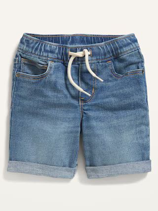 Unisex Functional Drawstring 360° Stretch Pull-On Jean Shorts for Toddler | Old Navy (US)