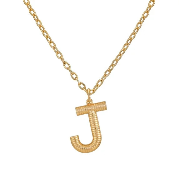 Time and Tru Women's Goldtone Initial J Necklace with Giftable Pouch | Walmart (US)