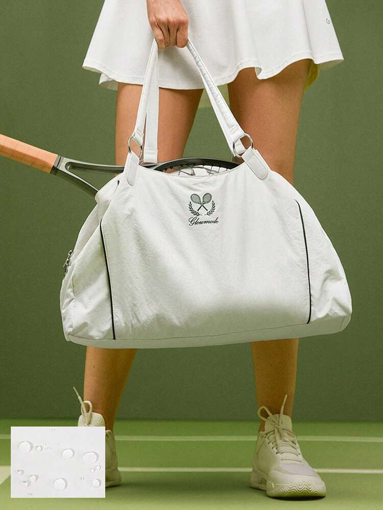 GLOWMODE Maxi 22L Court & Course Water-Repellant Exterior Tennis Rack Storage Contrasting Seam Details Zipper Compartment Pockets Tote Bag Golf Tennis Pickleball Daily Casual Wear | SHEIN