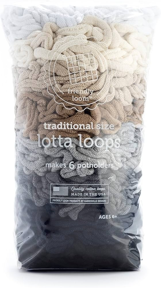 friendly loom Quality Cotton Weaving Loops in Neutral Colors – 7” Traditional Size | Weave 6 ... | Amazon (US)