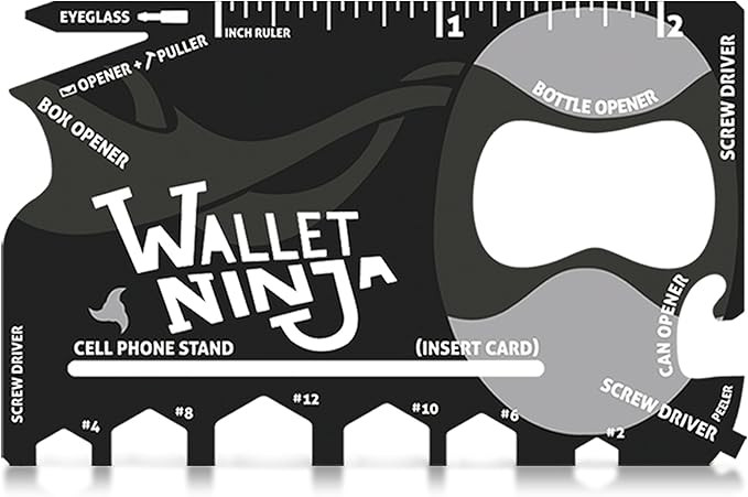 Wallet Ninja- 18 in 1 Credit Card Sized Multitool (#1 Best Selling in the World) (Black) | Amazon (US)