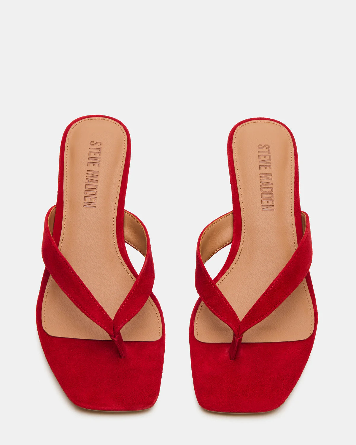 TRACIE Red Suede Thong Strap Women's Kitten Heel | Steve Madden (US)