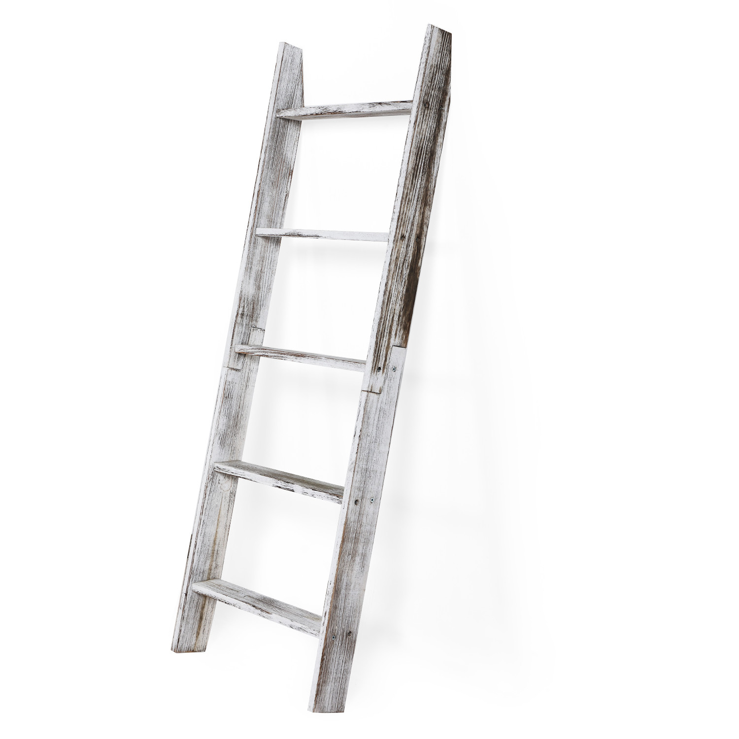 ANNECOSK Farmhouse Wooden Blanket Ladder 4.5 FT Wall Leaning Towel Ladder Shelf Decorative Blanke... | Walmart (US)