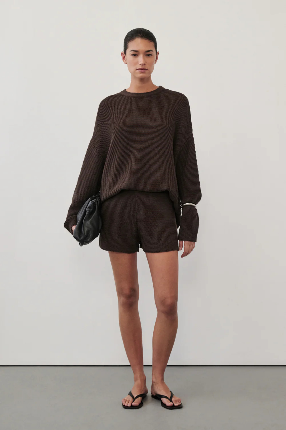 THEA BURNT CHOC COTTON KNIT JUMPER | DISSH