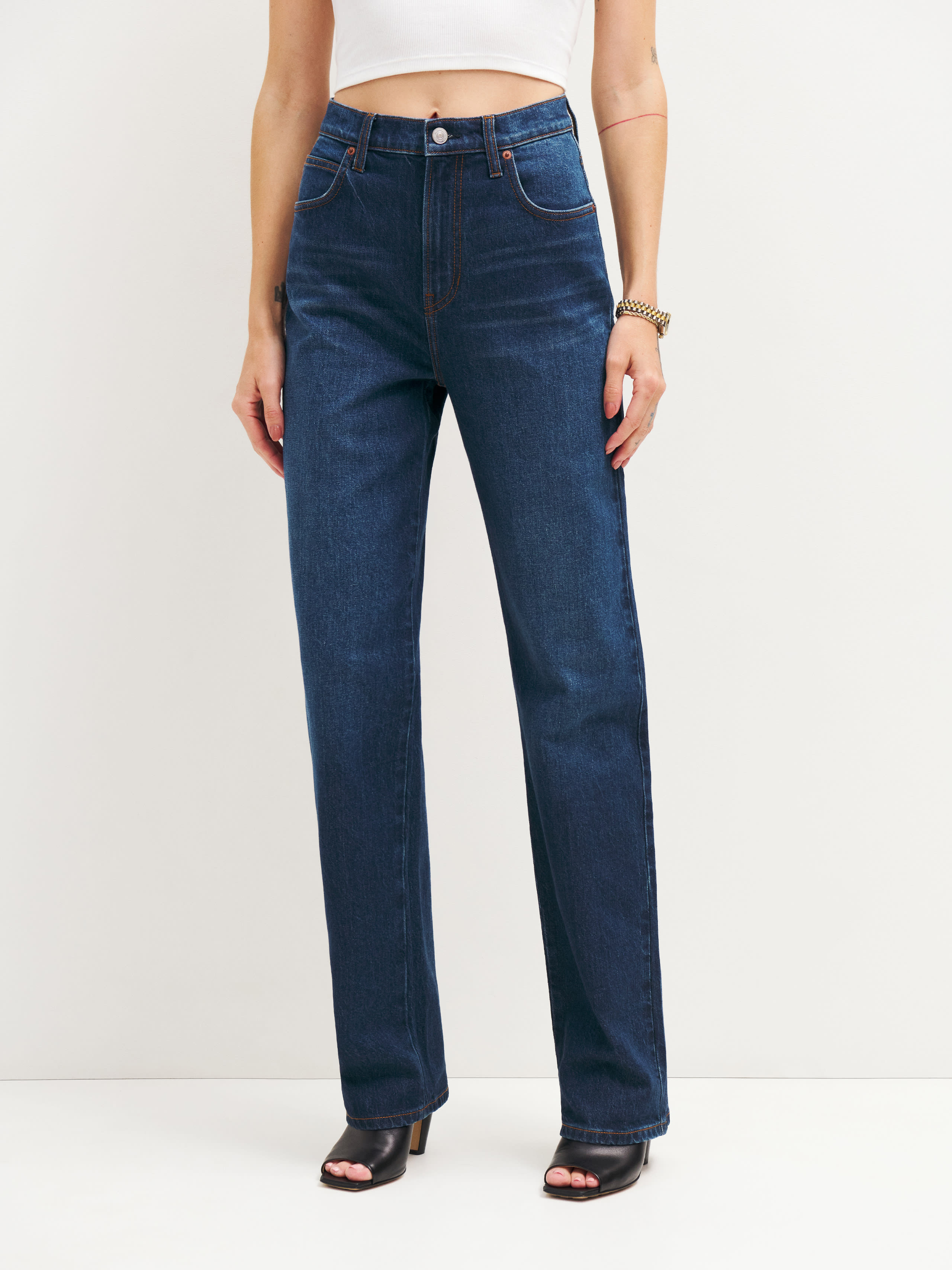 Elan Ultra High Rise Straight Leg Jeans | Reformation (Global)