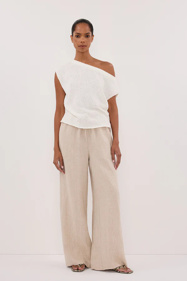 GINA NATURAL LINEN WAIST PANT | DISSH