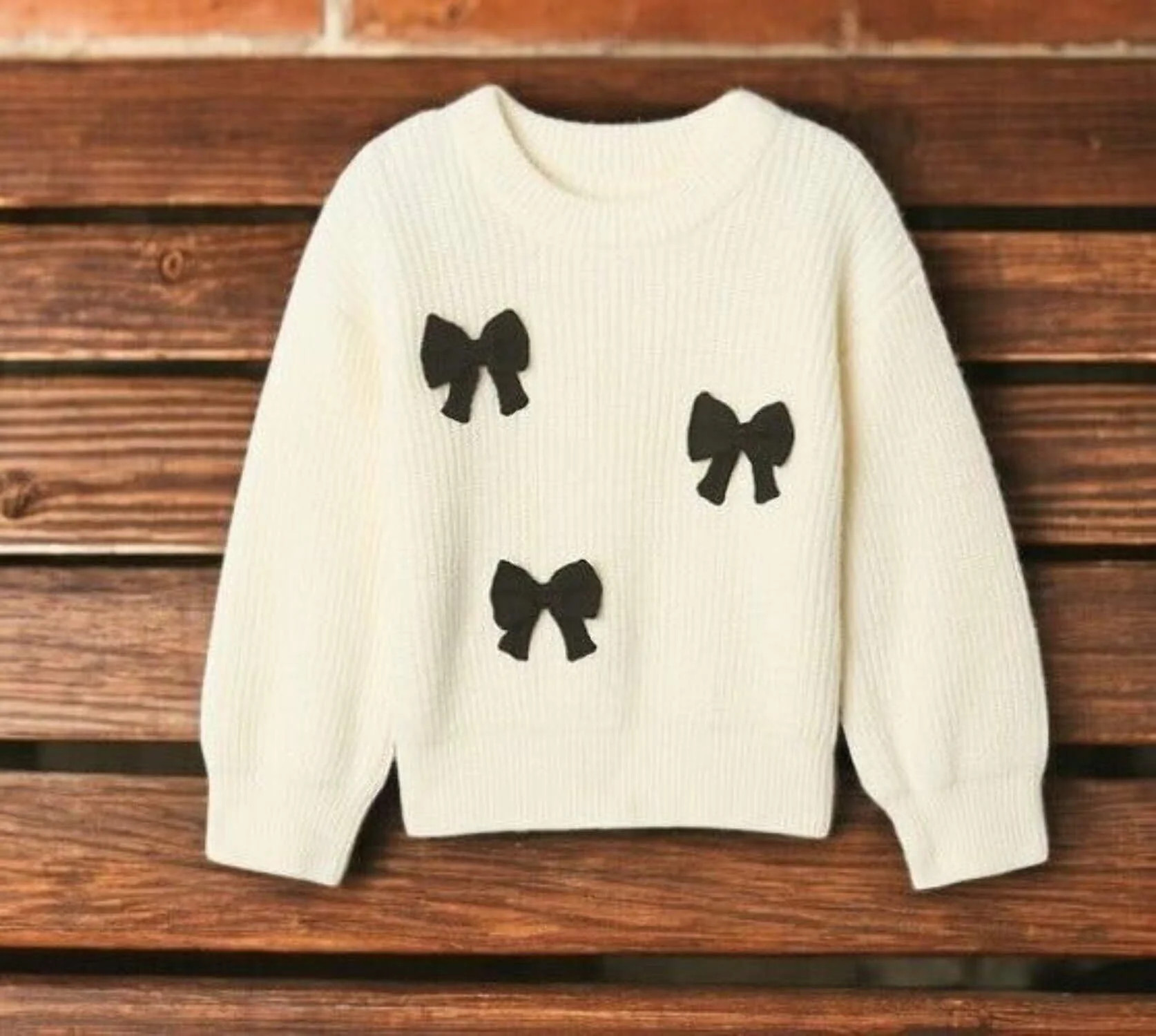 Baby Gap CashSoft Bow Sweater, White Black Bows, (4 Years) | Walmart (US)