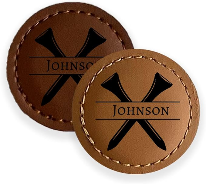 Premium Custom Golf Wedding Gift | Laser Engraved Magnetic Vegan Leather Golf Ball Marker | Golfe... | Amazon (US)