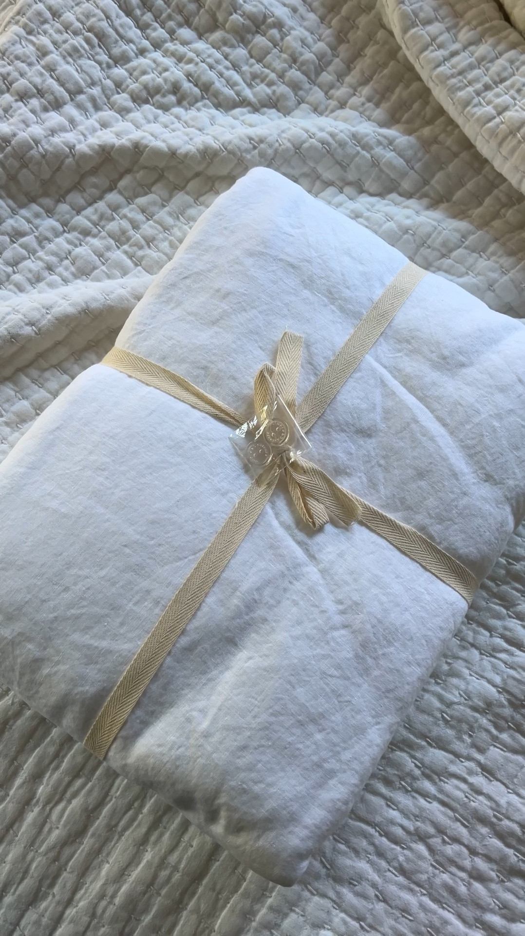 This soft and breathable white linen duvet would make a beautiful addition to any bed ☁️ and it comes with two matching shams! 

#LTKHome #LTKVideo