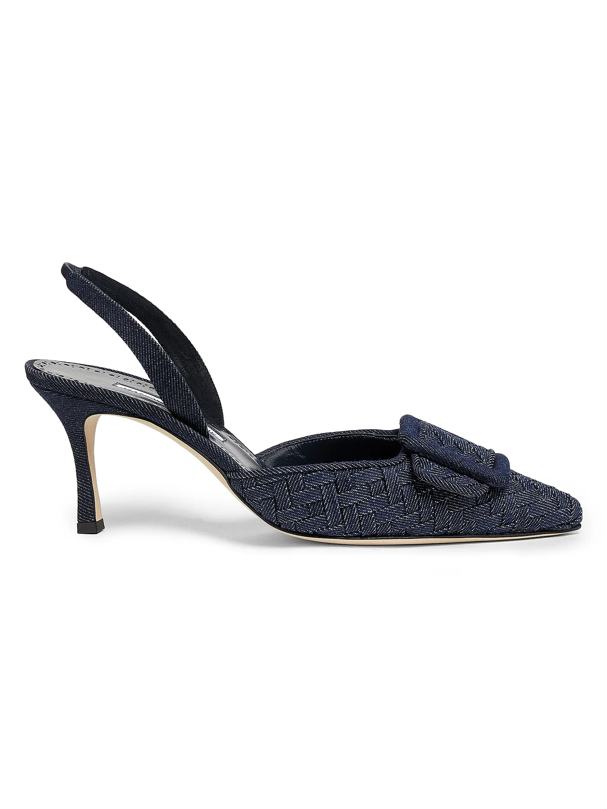 Maysli Basketweave Denim 70MM Slingback Pumps | Saks Fifth Avenue