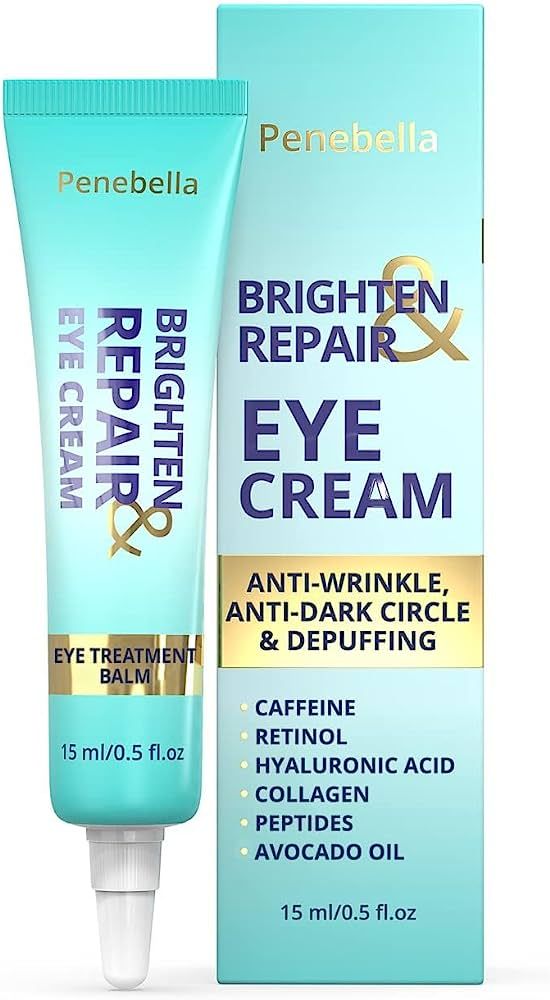 PENEBELLA New Anti Aging Eye Cream - Caffeine, Retinol, Collagen, Peptides, Aloe Vera, Hyaluronic... | Amazon (US)