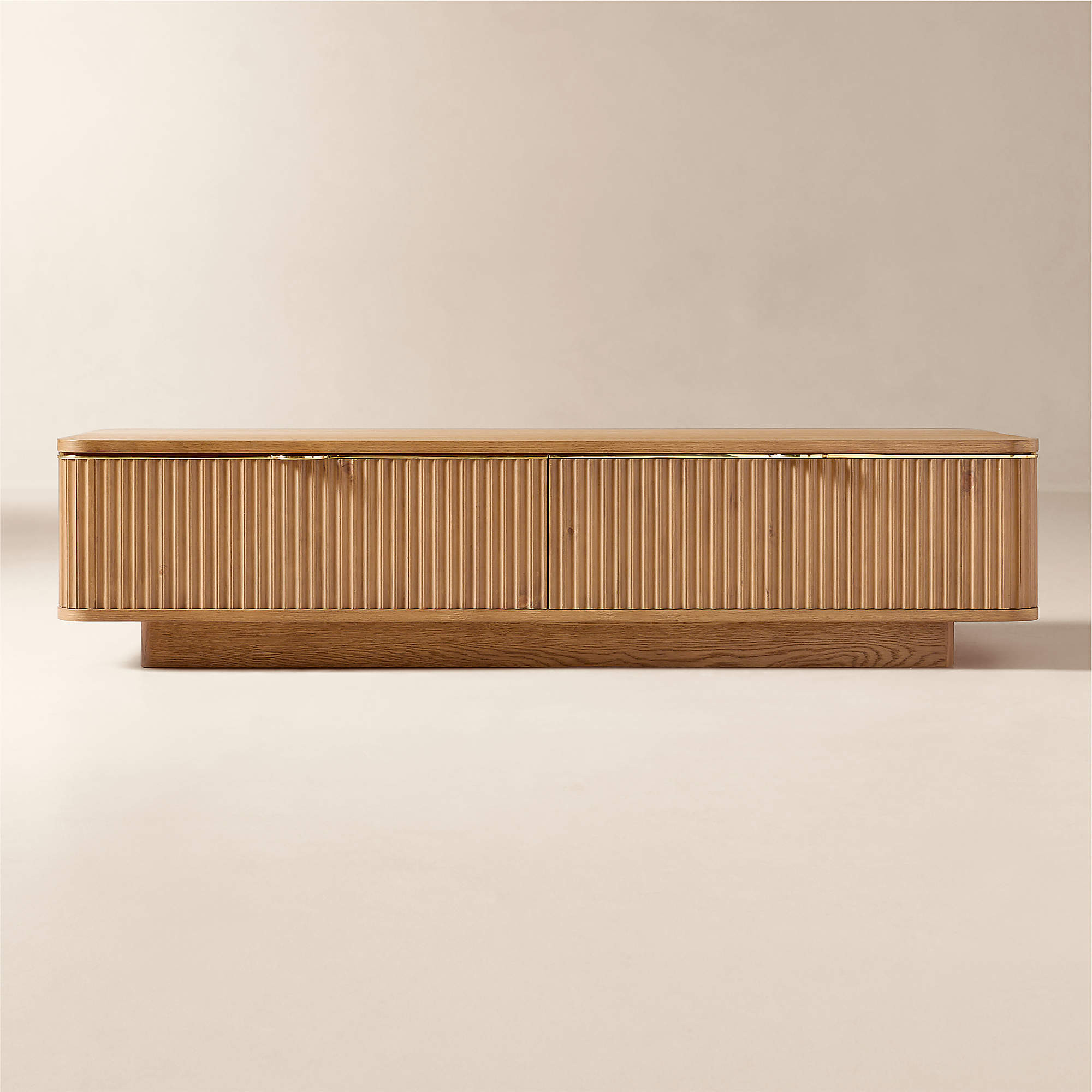 Davison 60" Rectangular Fluted Oak Coffee Table + Reviews | CB2 | CB2