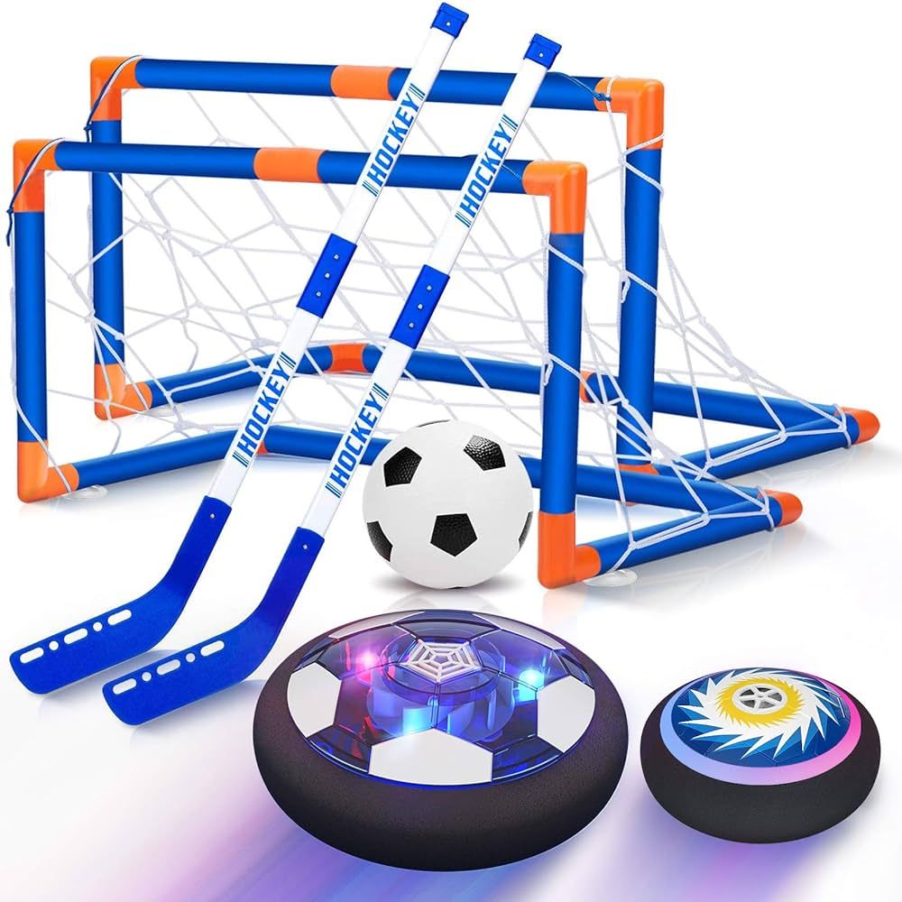 Hot Bee 3-in-1 Hover Hockey Soccer Gifts for Boys 4-6-8, Rechargeable Led Lights Floating Hover S... | Amazon (US)